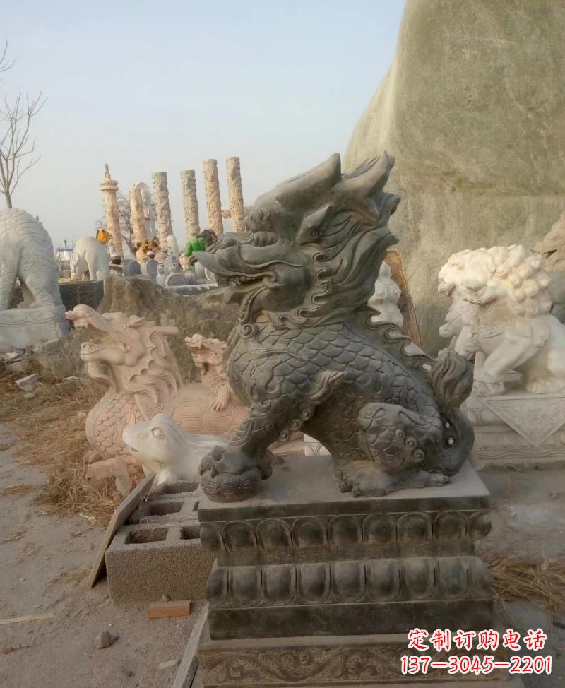 长沙新中式麒麟雕塑，精美细腻，艺术品级别