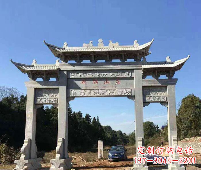 长沙精美石雕牌坊雕塑