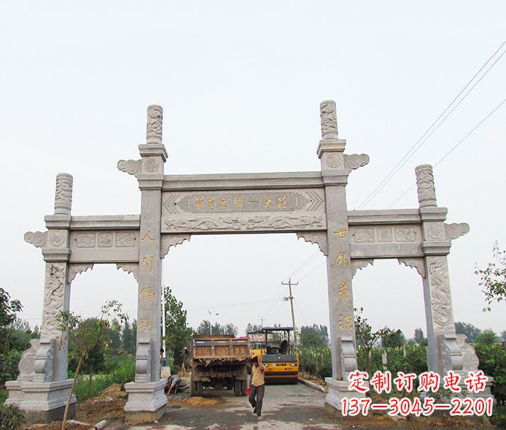 长沙大理石牌坊石雕,艺术精髓永不凋零