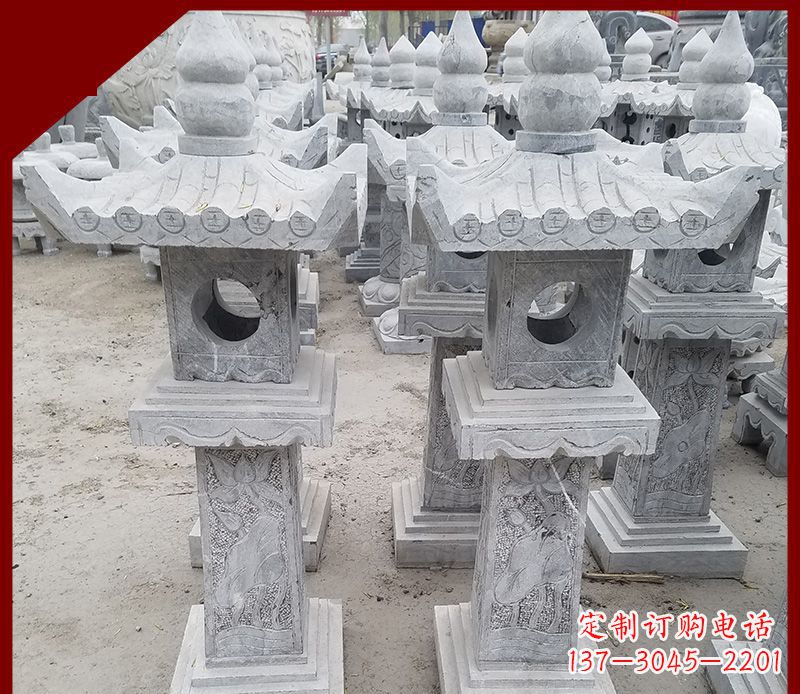 长沙精美大理石石灯笼雕塑