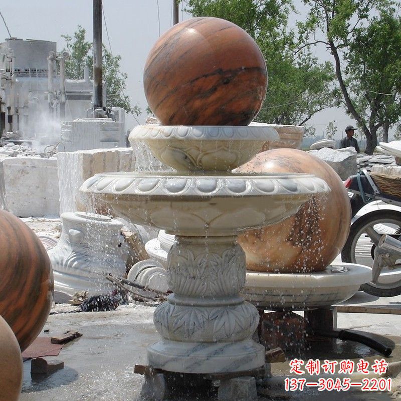 长沙大理石石雕风水球精美绝伦的雕塑艺术