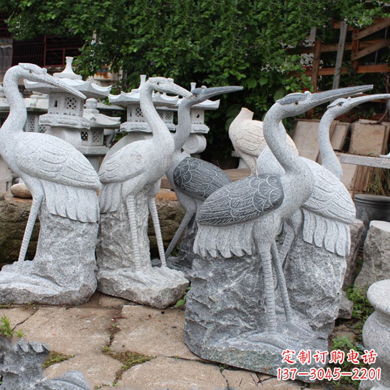 长沙精美大理石仙鹤雕塑