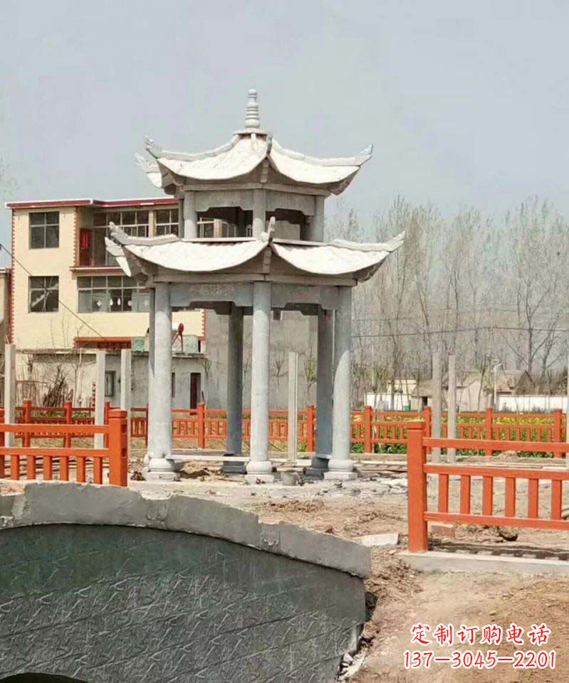 长沙大理石双层凉亭雕塑