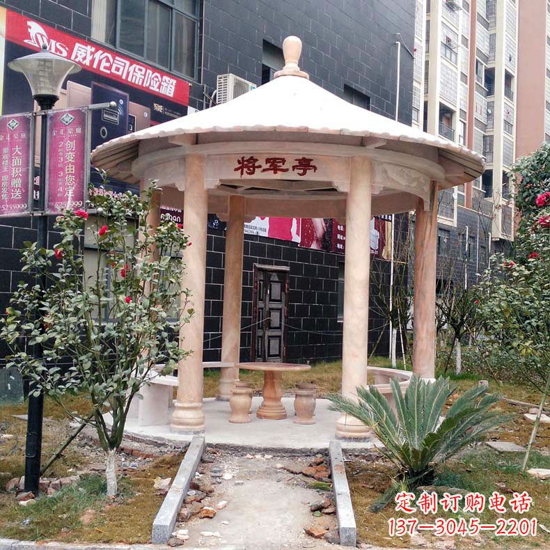 长沙精美大理石凉亭雕塑