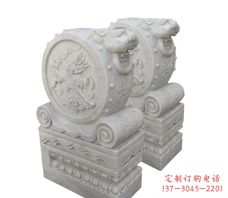 长沙大理石狮子头门墩雕塑
