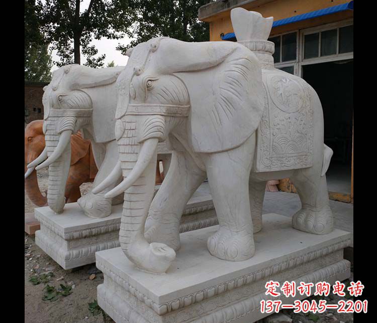 长沙大理石大象雕塑,招财进宝