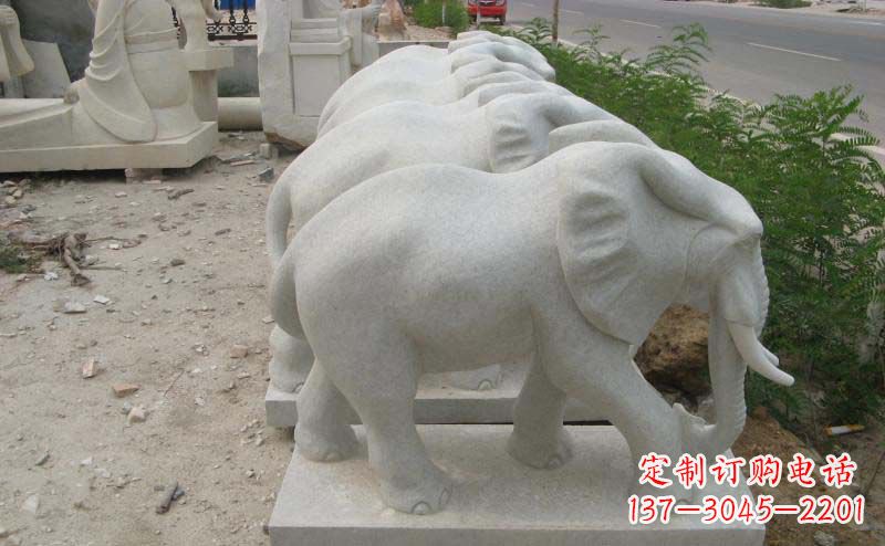长沙大理石小象公园动物石雕