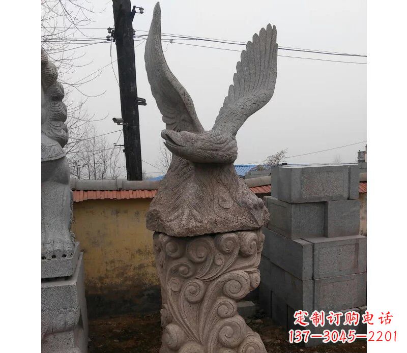 长沙绚丽振翅的大理石雄鹰雕塑