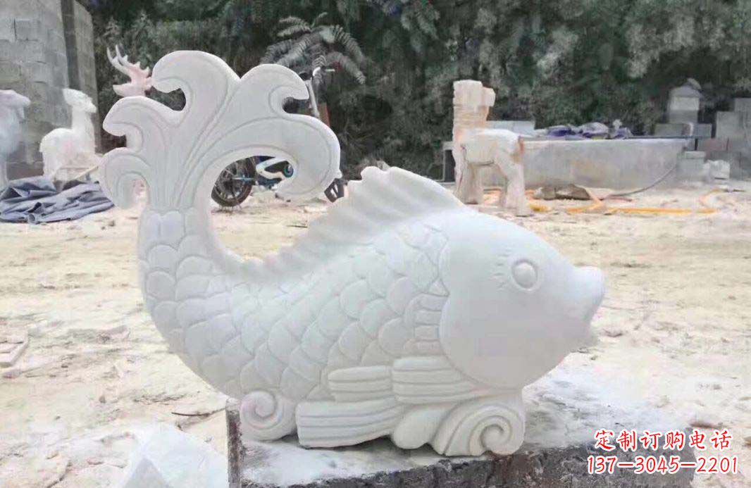 长沙大理石鱼喷泉雕塑装置