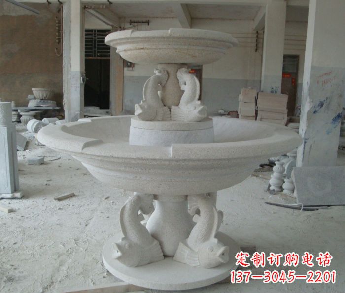 长沙高端大理石双层喷泉雕塑