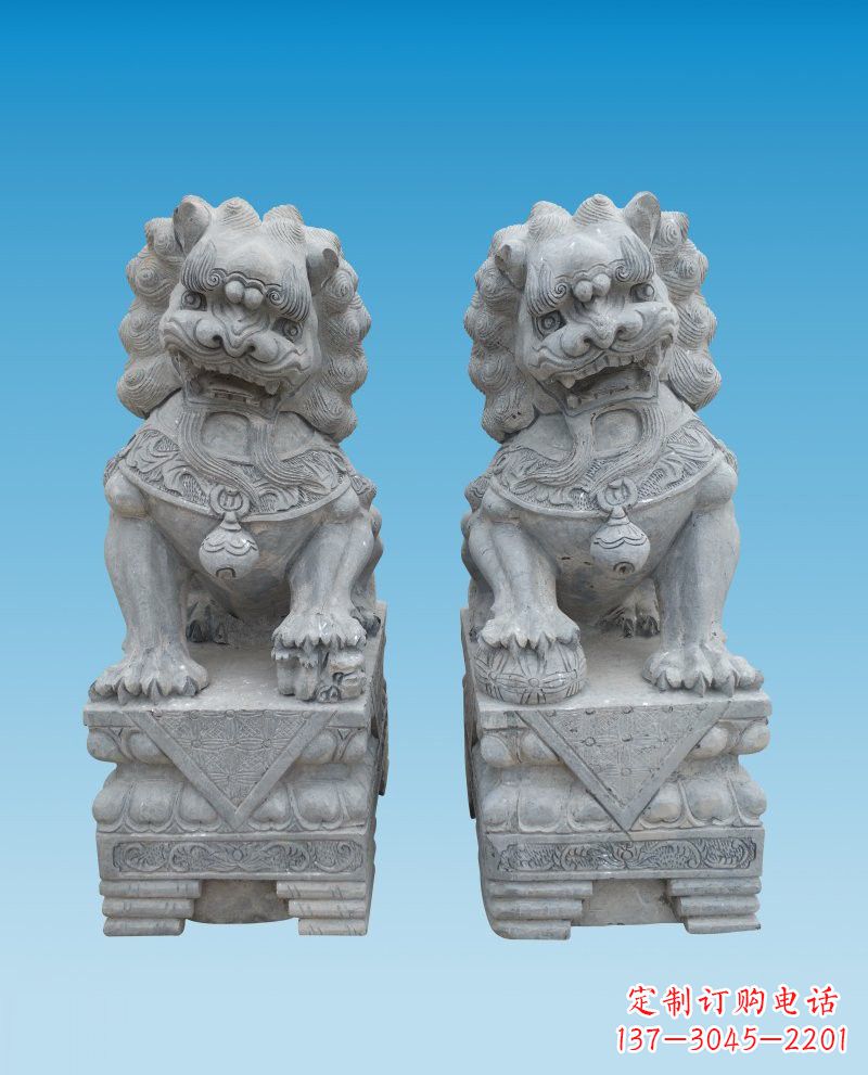 长沙精致雕刻的大理石狮子雕塑
