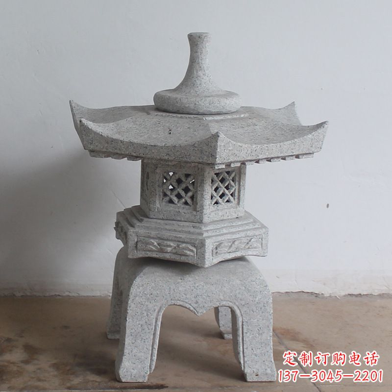 长沙传统中式雕塑大理石石灯