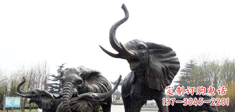 长沙大象群铜雕景观