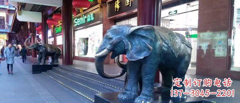 长沙大象铜雕企业门口动物雕塑
