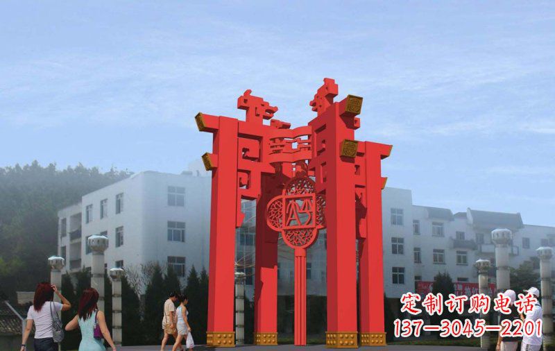 长沙大型抽象灯笼广场不锈钢雕塑
