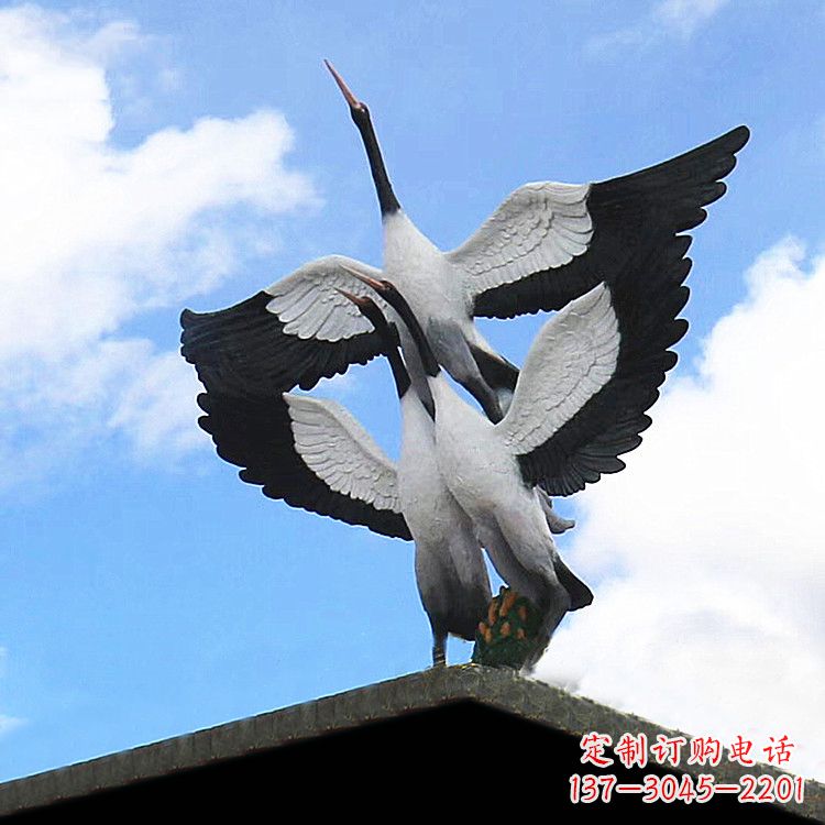 长沙仙鹤玻璃钢景观动物雕塑