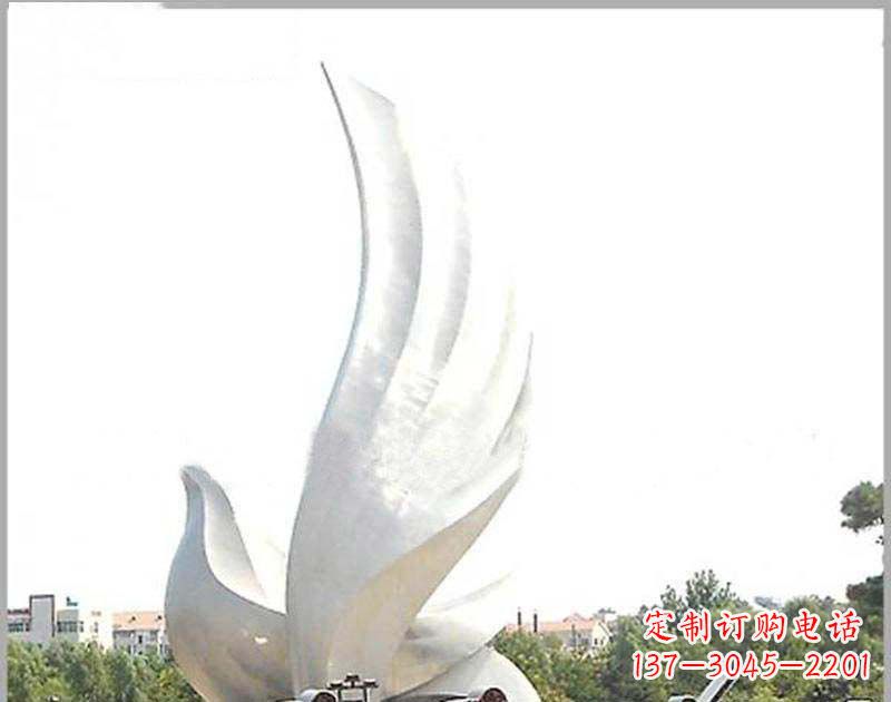 长沙大型不锈钢雕塑和平鸽护航
