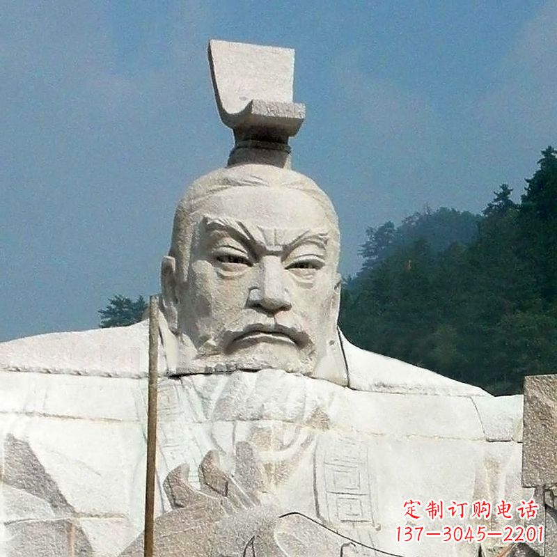 长沙大型汉武帝刘彻石雕头像