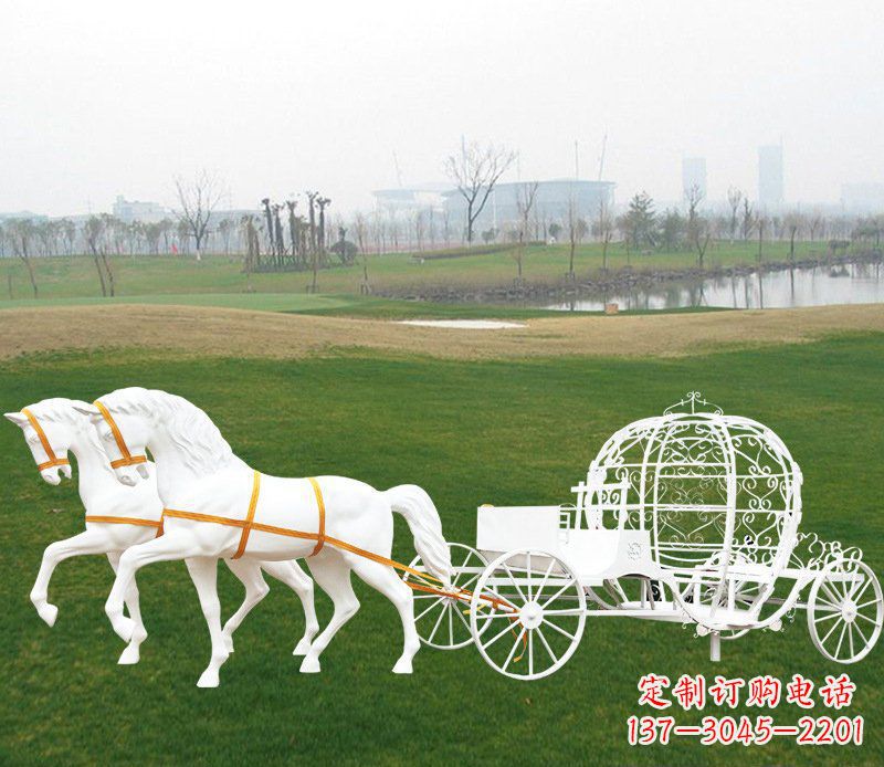 长沙大型欧式马车动物玻璃钢雕塑