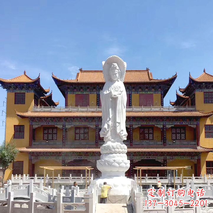 长沙大型寺庙汉白玉观音石雕塑