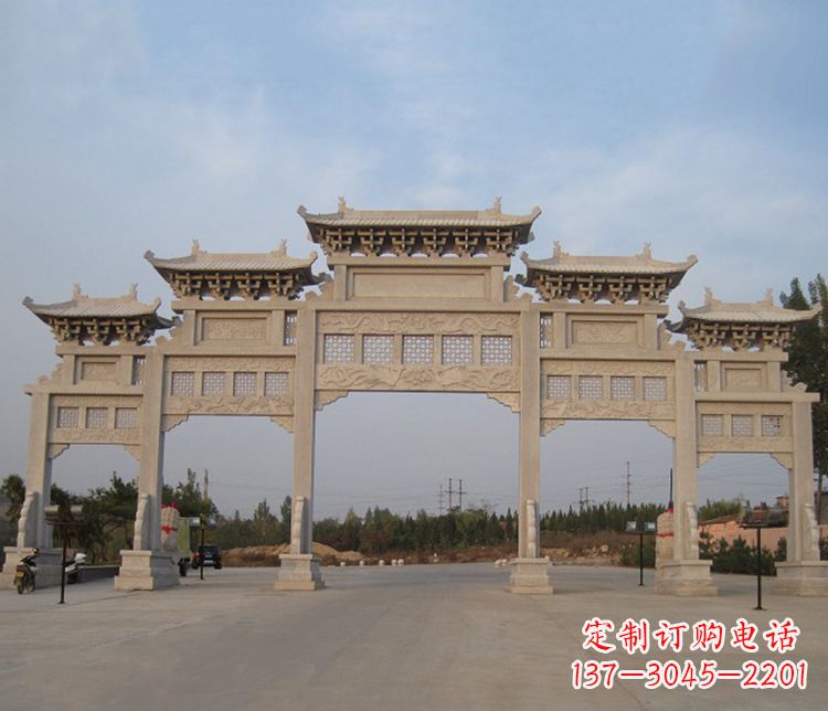 长沙大型五门牌坊石雕