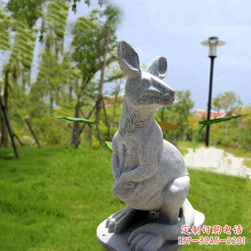 长沙高品质袋鼠雕塑,精致石雕摆件