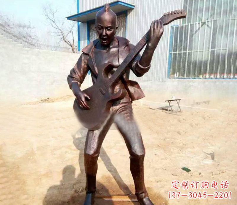 长沙精致细腻的铜吉他雕塑