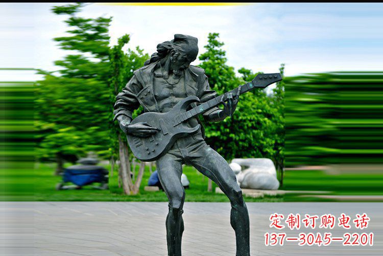 长沙铜雕吉他景观雕塑