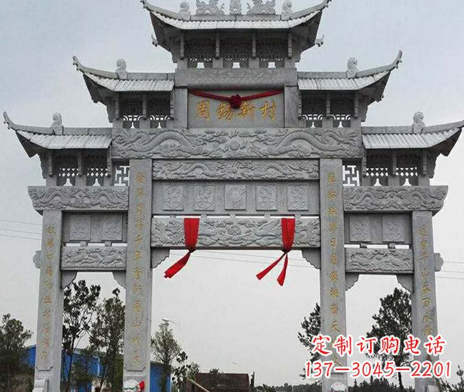 长沙精美石雕牌坊雕塑