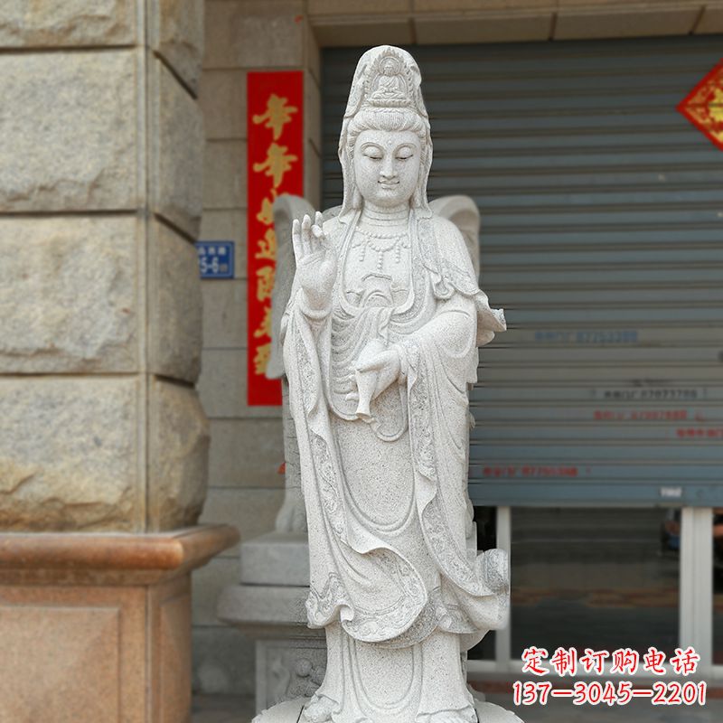 长沙经典青石观音雕塑