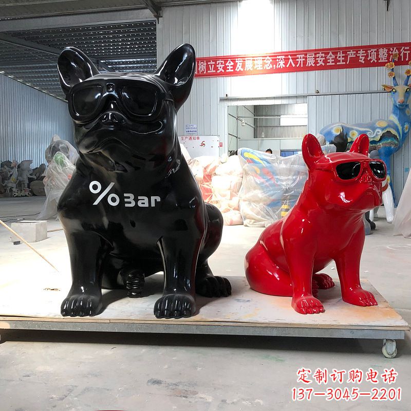 长沙精致可爱的不锈钢斗牛犬雕塑