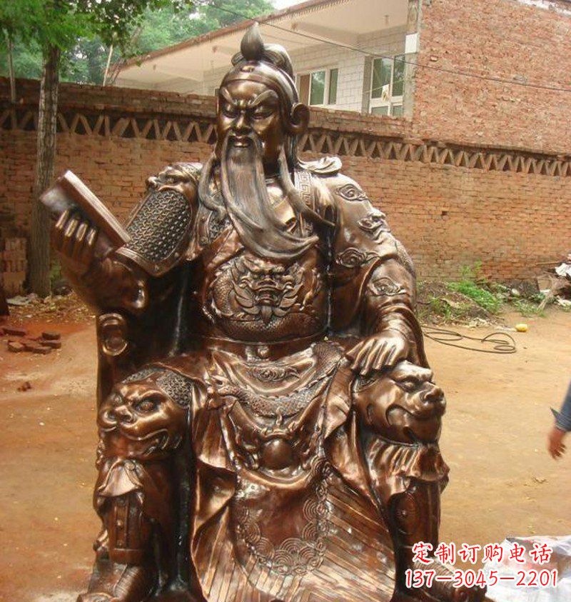 长沙传承古典文化，唯美古典雕塑-关公铜雕
