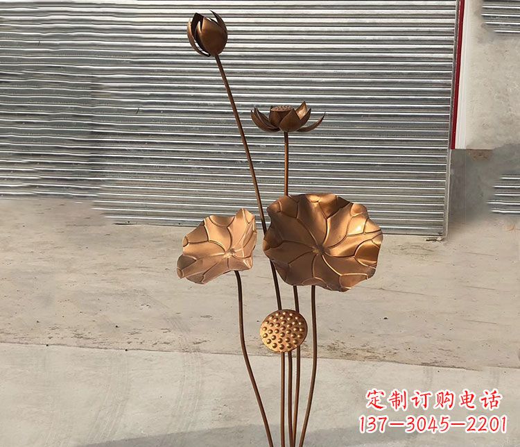 长沙锻铜不锈钢荷花雕塑