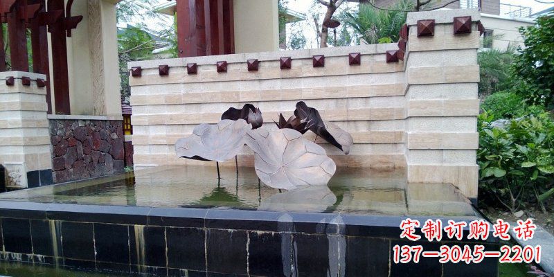 长沙锻铜荷叶雕塑