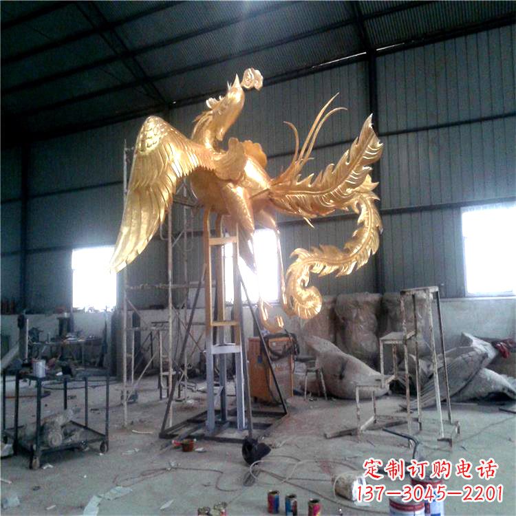长沙锻铜精美凤凰雕塑