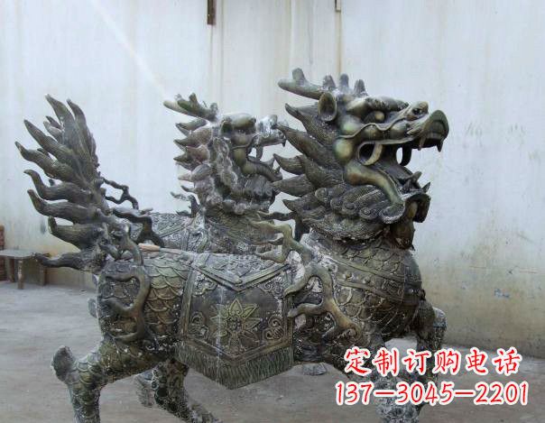 长沙精致手工铜麒麟雕塑