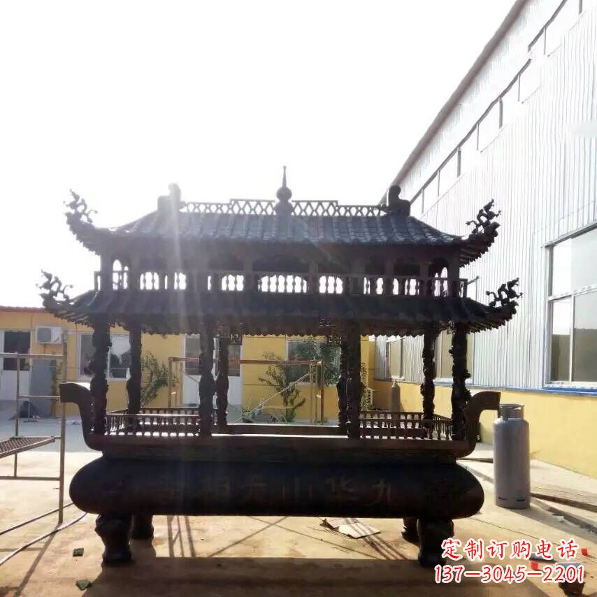 长沙欣赏传统文化的多层铜香炉雕塑