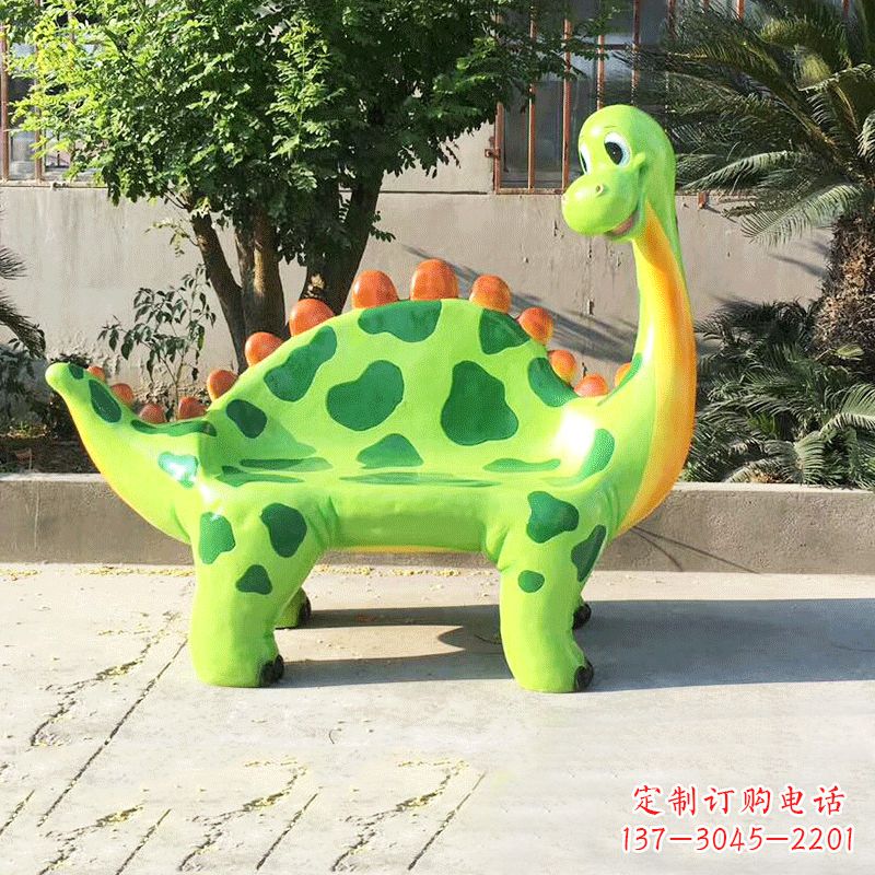 长沙儿童乐园玻璃钢卡通恐龙座椅