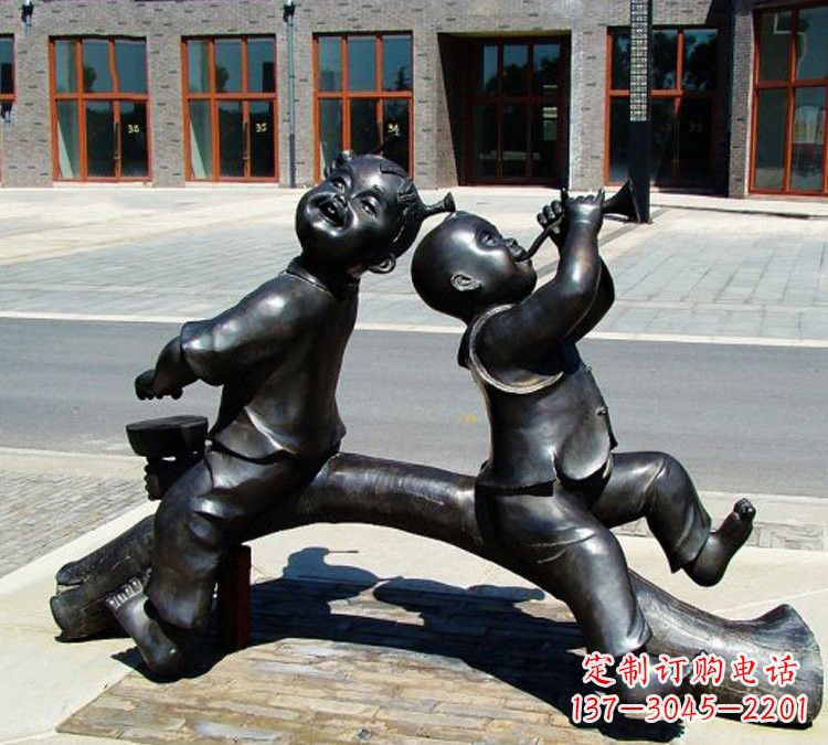 长沙儿童玩耍童趣铜雕