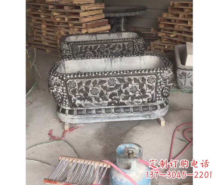 长沙方形仿古石水缸 (2)