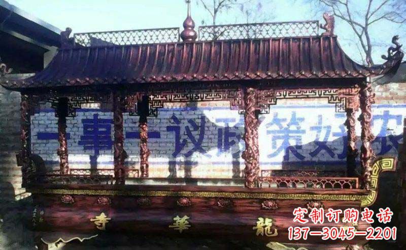 长沙方形寺庙香炉铜雕塑