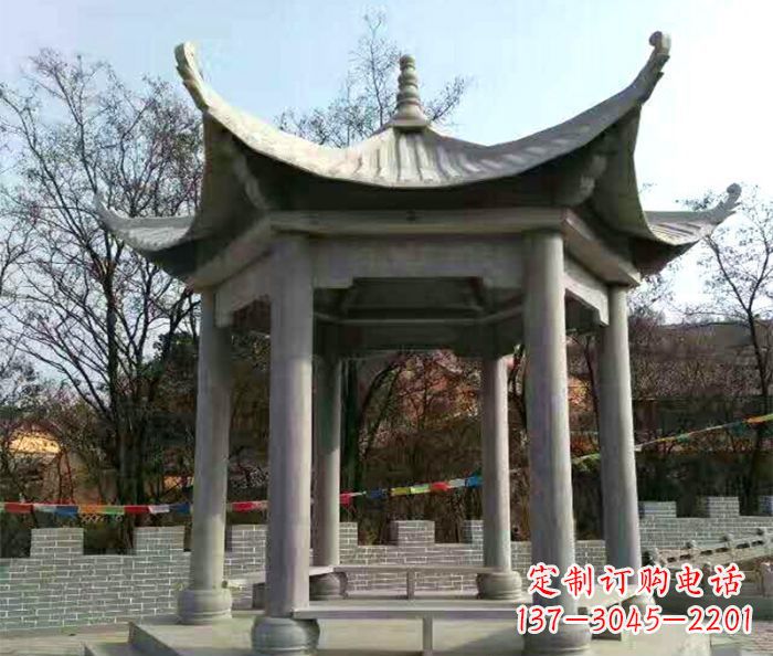 长沙仿古六角凉亭石雕 (4)