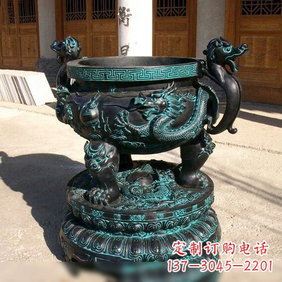 长沙传统工艺青铜龙雕塑