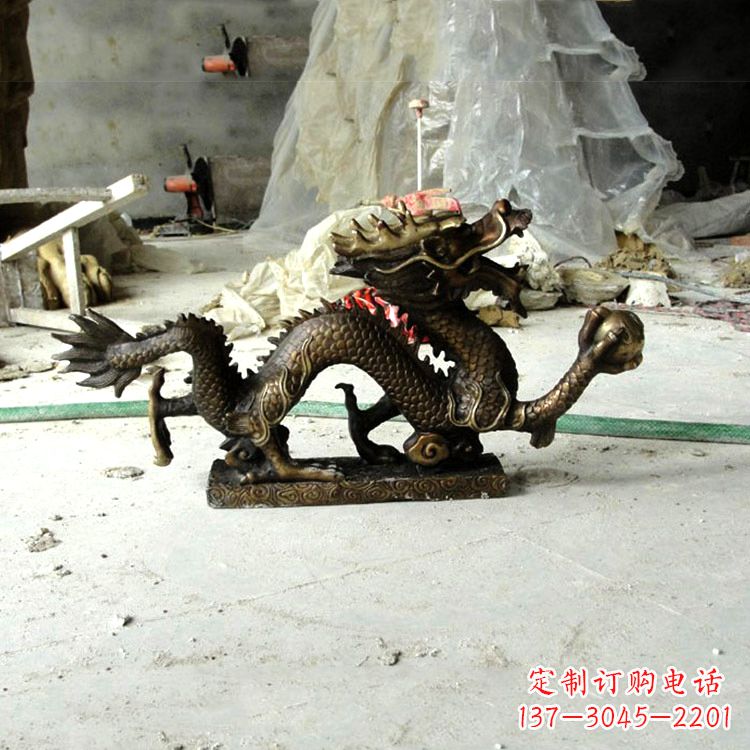 长沙精美仿古龙铜雕塑