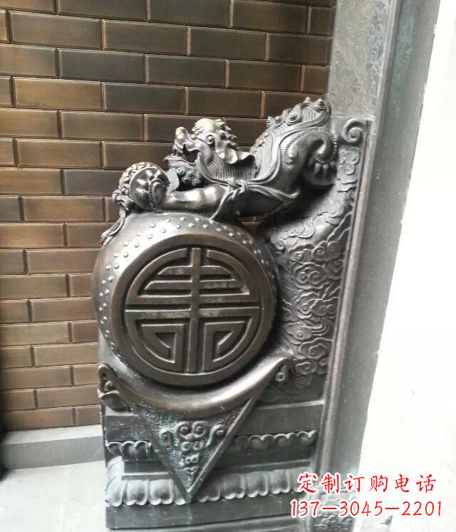 长沙精美仿古门墩铜雕