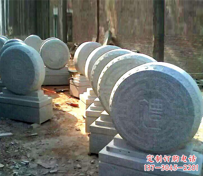长沙仿古石门墩招财抱鼓石雕