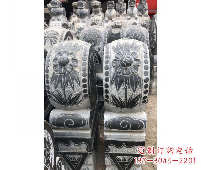 长沙仿古石门墩镇宅抱鼓石雕塑