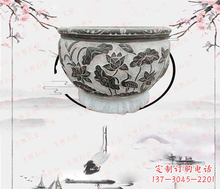 长沙仿古石水缸石浮雕石雕,欧式古典设计