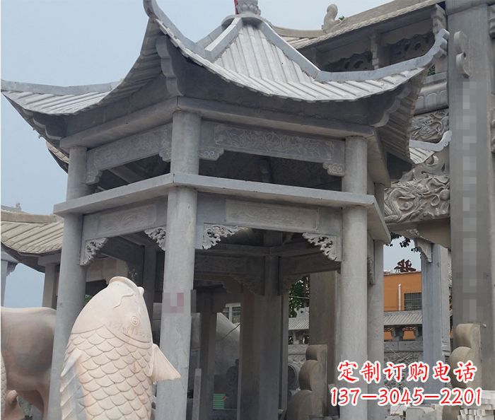 长沙精美仿古双层石雕凉亭