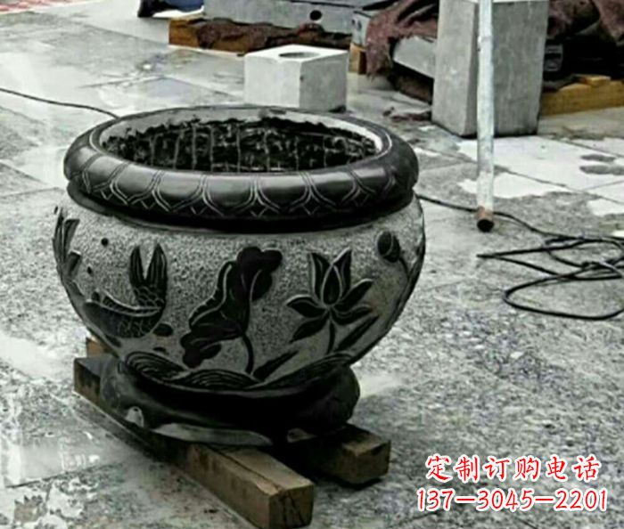 长沙精美仿古招财水缸石雕